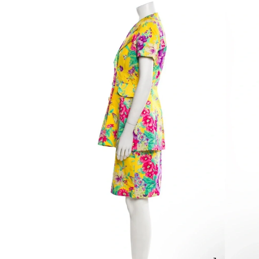Georges Rech Floral Yellow Skirt Suit - Picture 5 of 8